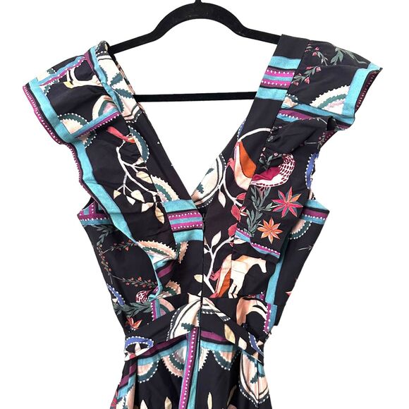 PATBO Cordel Print Belted Midi Dress NWT Sz 4 - Picture 4 of 6